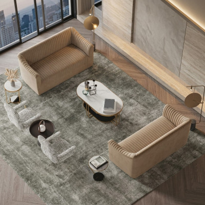 Zestaw sofowy 2+2 miejsce do siedzenia Żywy krajobraz Sofy Sofa Siedziba Design Couch Lounge Meble