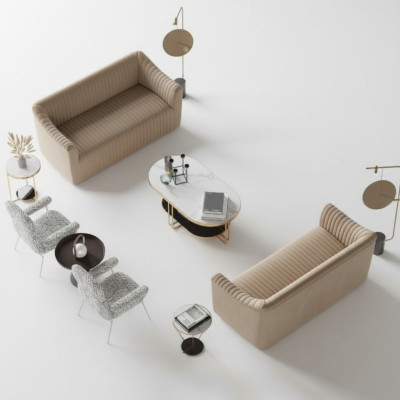 Zestaw sofowy 2+2 miejsce do siedzenia Żywy krajobraz Sofy Sofa Siedziba Design Couch Lounge Meble