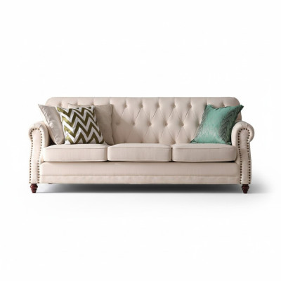 Chesterfield Sofa 3 miejsce do siedzenia Żywy krajobraz Relaks Siedziba Design Couch Lounge Sofy