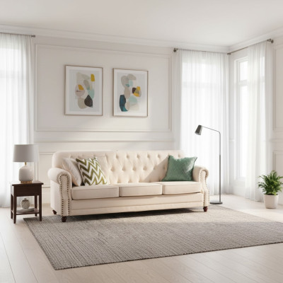 Zestaw sofowy 3+1 miejsce do siedzenia Material Sofa Chesterfield Grupa Obcios Couch Sofy