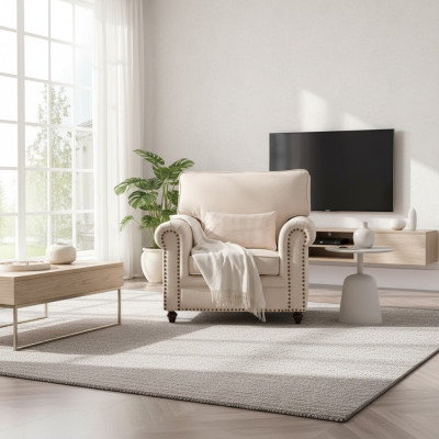 Fotel Materiał Sofa Jednoosobowa Meble Relaks Siedziba Design Couch Lounge Włókienniczy wiejski dom