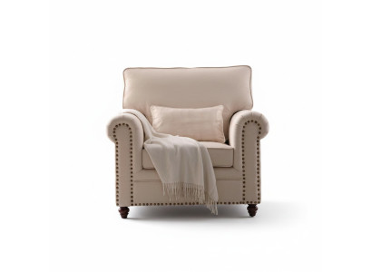 Fotel Materiał Sofa Jednoosobowa Meble Relaks Siedziba Design Couch Lounge Włókienniczy wiejski dom