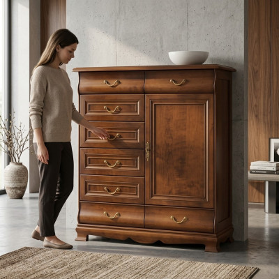 Nowoczesny Kredens Braun Komody Drewno Design Meble Kredens Półka Hotel Nowość