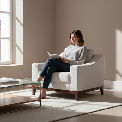 Tapicerka Fotel Relaks Lounge Designerska Fotel Modern Relaks Modern Biały Krzesło Nowość