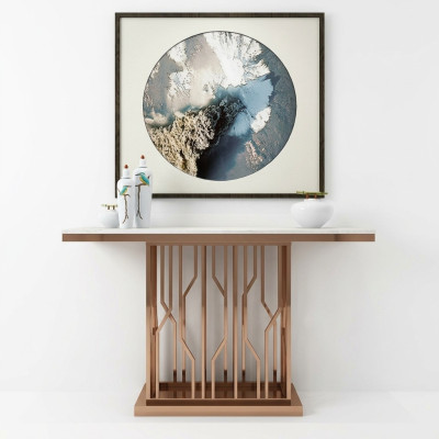Modern Luxury Stół konsolowy stoły Drewno Gold Stolik