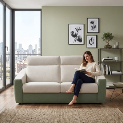Designerska Sofa 2 miejsce do siedzenia Sofa Tkaninowa Rozkładana Dwuosobowa Meble Włoskie Nowa