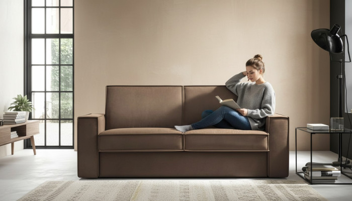 Sofa rozkładana sofa 2 miejsce siedzące dwuosobowa sofa tekstylna salon Włoskie Meble Nowe