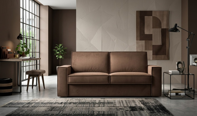 Sofa rozkładana sofa 2 miejsce siedzące dwuosobowa sofa tekstylna salon Włoskie Meble Nowe