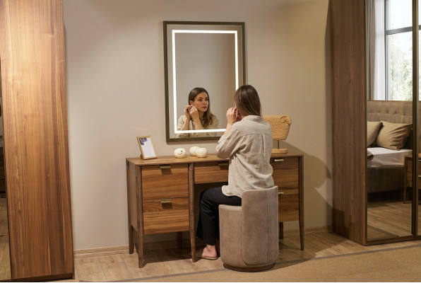 Luxury Meble Design Toaletka z Lustro Stołek Nowa Sypialnia Nowość