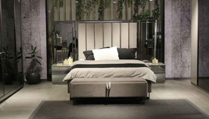 Łóżko 2x Szafki nocne Ławka Design Sypialnia Zestaw 4szt Meble Luksusowe Nowość