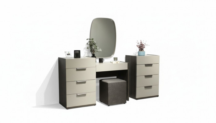 Toaletka z Lustro Make Up Sypialnia Design Meble Drewno 2-częściowa. Nowy