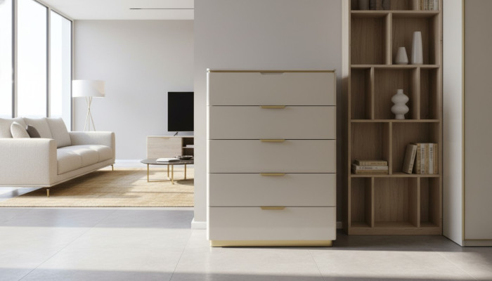 Design Meble Sypialnia Luksusowa Kredens z 4 szufladami Szafka drewniana Drewno Nowe