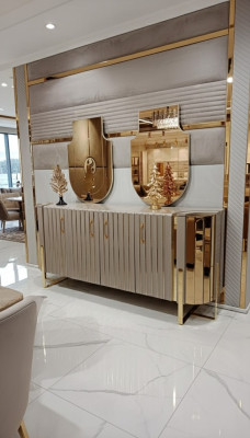 Kredens z 2x Lustro Drewno Meble Kredens Luxury Meble Nowoczesne Meble 3 sztuki. Nowy