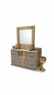 Modern Kredens z Lustro Luxury Moder design Sypialnia Drewno Zestaw 2 sztuki.