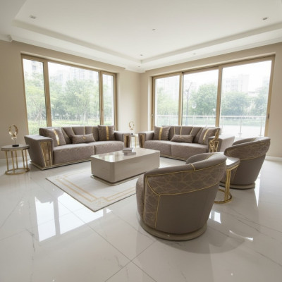 3+1 miejsce do siedzenia Luksusowy Zestaw sofowy Kompletny Zestaw Kanapa Sofa Nowoczesny Ustawić Salon