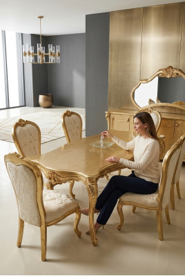 6x Zestaw Krzesła Kompletny projekt w stylu Art Deco Chesterfield Krzesła Włókienniczy Nowość