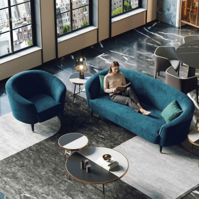 Aksamit Zestaw sofowy 3+1 miejsce do siedzenia Żywy krajobraz Siedziba Design Couch Lounge Sofy Meble