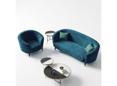 Aksamit Zestaw sofowy 3+1 miejsce do siedzenia Żywy krajobraz Siedziba Design Couch Lounge Sofy Meble