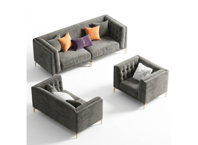 Materiał Żywy krajobraz Relaks Siedziba Design Couch Lounge Sofy Aksamit Sofa 3 miejsce siedzące