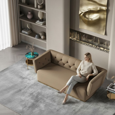 Żywy krajobraz Relaks Siedziba Design Couch Lounge Sofy Włókienniczy Sofa 3 miejsce siedzące