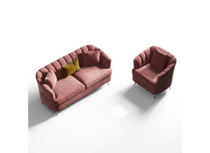 Aksamit Żywy krajobraz Relaks Siedziba Design Couch Lounge Sofy Włókienniczy Sofa 3 miejsce siedzące