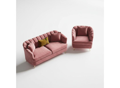 Zestaw sofowy 3+1 miejsce do siedzenia Siedziba Design Couch Lounge Sofy Żywy krajobraz Aksamit Meble