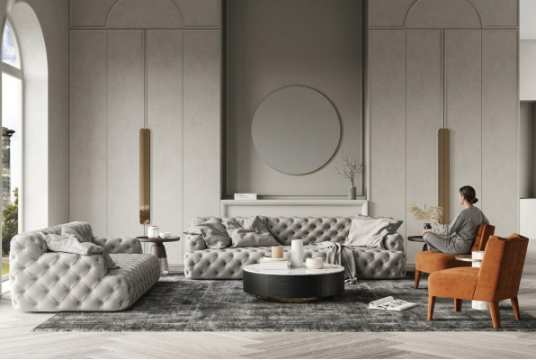 Skóra Zestaw sofowy 3+2 miejsce do siedzenia Sofa Chesterfield Siedziba Design Couch Lounge Sofy