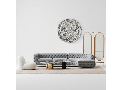 Chesterfield Siedziba Design Couch Lounge Sofy Włókienniczy Narożnikowa kanapa L-form Żywy krajobraz
