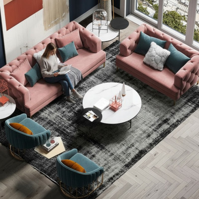 Trzyosobowa Relaks Siedziba Design Couch Sofy Lounge Sofy Włókienniczy Sofa 3 miejsce siedzące Aksamit Sofa