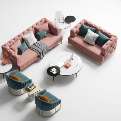 Trzyosobowa Relaks Siedziba Design Couch Sofy Lounge Sofy Włókienniczy Sofa 3 miejsce siedzące Aksamit Sofa