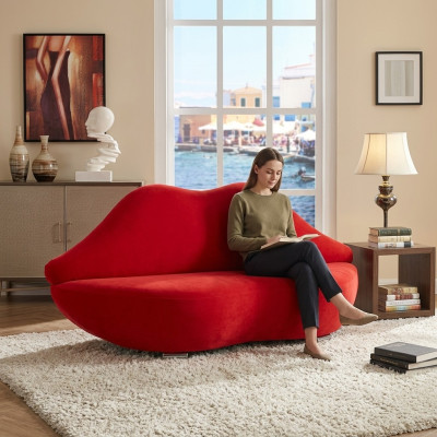 Lips Sofa 2 miejsce do siedzenia Podkładka Aksamit Modern Relaks Siedziba Luxury Meble Couch Meble Nowe