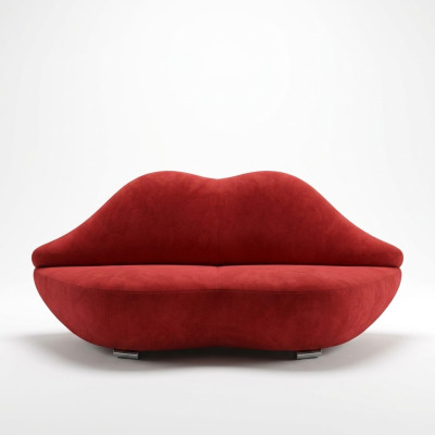 Lips Sofa 2 miejsce do siedzenia Podkładka Aksamit Modern Relaks Siedziba Luxury Meble Couch Meble Nowe