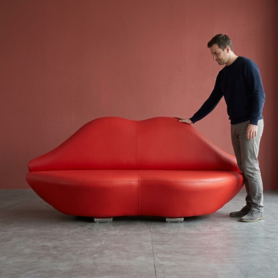 Lips Sofa 2 Siedziba Podkładka Modern Relaks Siedziba Luxury Meble Sofy Kanapa Dwuosobowa