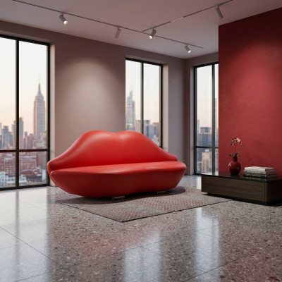 Lips Sofa 2 Siedziba Podkładka Modern Relaks Siedziba Luxury Meble Sofy Kanapa Dwuosobowa