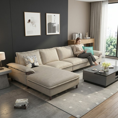 Żywy krajobraz Narożnikowa kanapa Podkładka Włókienniczy Modern Relaks Siedziba Luxury Meble Sofa 329 cm