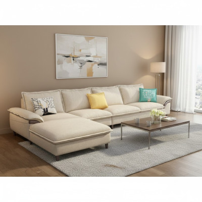 Żywy krajobraz Narożnikowa kanapa Podkładka Włókienniczy Modern Relaks Siedziba Luxury Meble Sofa 329 cm