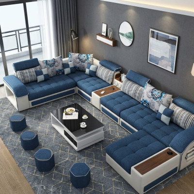 Narożnikowa kanapa Kształt U Podkładka Modern Relaks Siedziba Luxus Meble Żywy krajobraz Sofa Couch