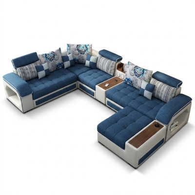 Narożnikowa kanapa Kształt U Podkładka Modern Relaks Siedziba Luxus Meble Żywy krajobraz Sofa Couch