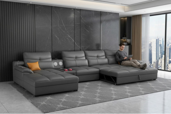 Sofa Kanapa Narożnikowa kanapa Kształt U Podkładka Modern Relaks Siedziba Luxus Meble Żywy krajobraz