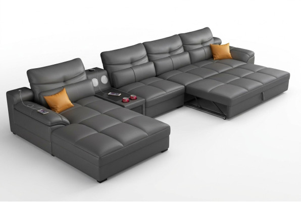 Sofa Kanapa Narożnikowa kanapa Kształt U Podkładka Modern Relaks Siedziba Luxus Meble Żywy krajobraz