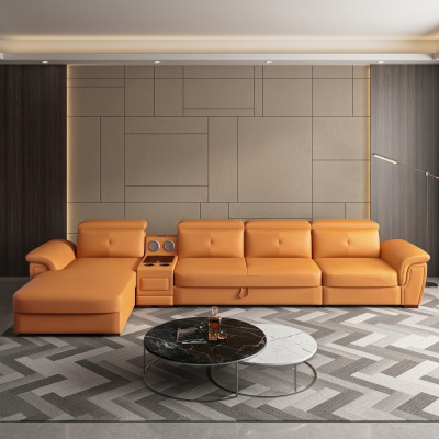 Sofa Kanapa Narożnikowa kanapa L-form Podkładka Modern Siedziba Relaks Luxus Meble Żywy krajobraz