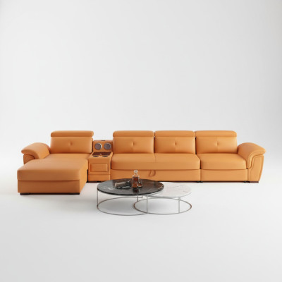 Sofa Kanapa Narożnikowa kanapa L-form Podkładka Modern Siedziba Relaks Luxus Meble Żywy krajobraz