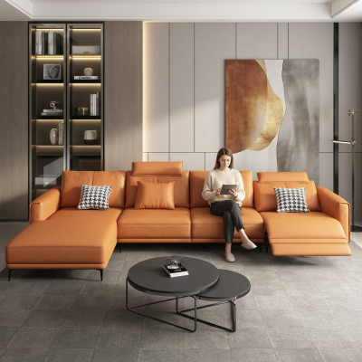 Sofa Kanapa Modern Relaks Siedziba Luxus Meble Żywy krajobraz Narożnikowa kanapa L-form Podkładka