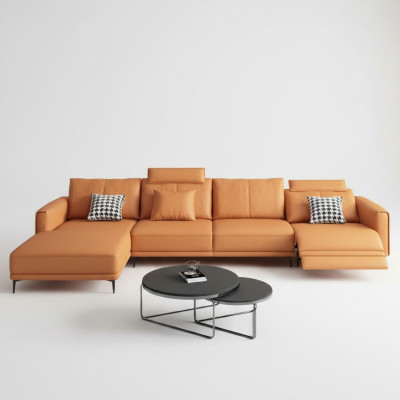 Sofa Kanapa Modern Relaks Siedziba Luxus Meble Żywy krajobraz Narożnikowa kanapa L-form Podkładka