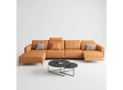 Sofa Kanapa Modern Relaks Siedziba Luxus Meble Żywy krajobraz Narożnikowa kanapa L-form Podkładka