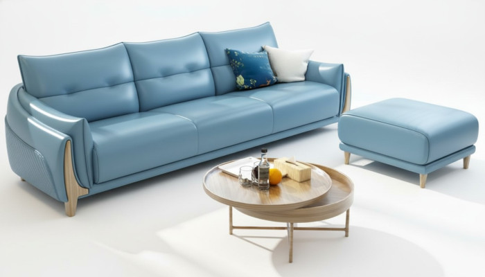 Sofa 3 miejsce do siedzenia Modern Relaks Siedziba Meble Trzyosobowa Blue Podkładka Luxury Meble Nowość