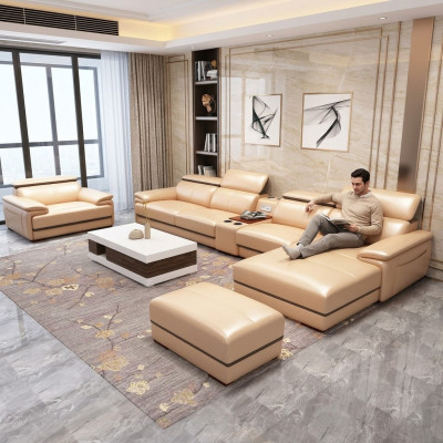 Relaks Zestaw narożny Narożnikowa kanapa L-form Podkładka Modern Siedziba Meble Żywy krajobraz Luxury