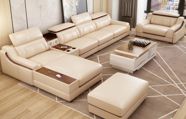 Sofa Meble Żywy krajobraz Luksusowy zestaw narożny kanapa w kształcie litery L Podkładka Modern Couch