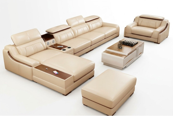 Sofa Meble Żywy krajobraz Luksusowy zestaw narożny kanapa w kształcie litery L Podkładka Modern Couch