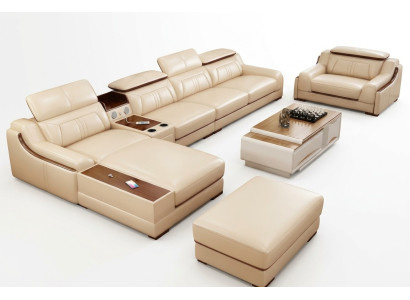 Sofa Meble Żywy krajobraz Luksusowy zestaw narożny kanapa w kształcie litery L Podkładka Modern Couch